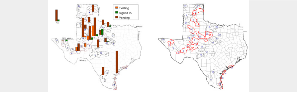 two maps of Texas callout