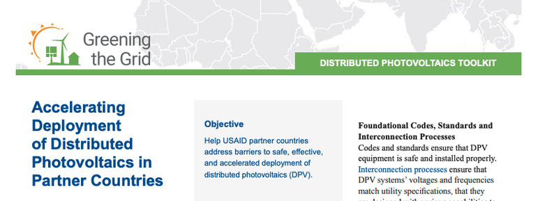 Accelerating Deployment of Distributed Photovoltaics in Partner Countries