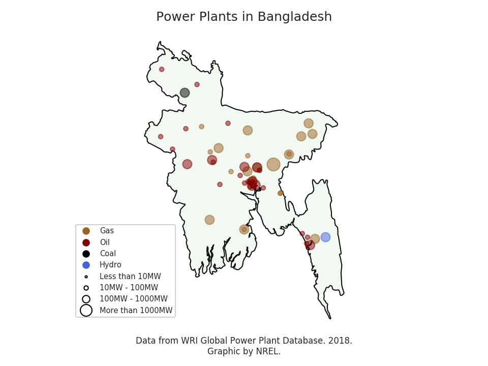 Bangladesh power plant map