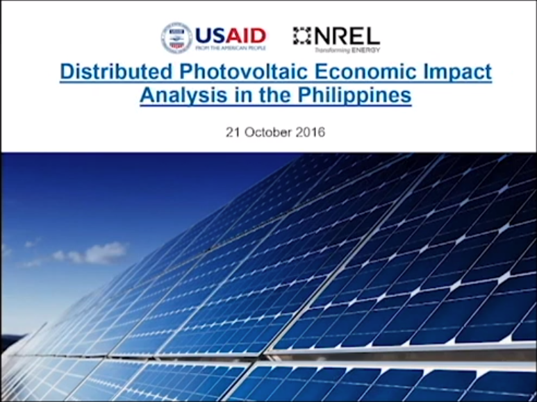 Distributed Photovoltaic Economic Impact Analysis in the Philippines