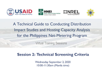 A Technical Guide to Conducting Distribution Impact Studies and Hosting Capacity Analysis for the Philippines Net-Metering Program